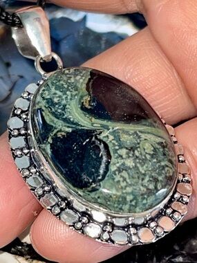 Crocodile Kambaba Jasper Pendant 2 1/4”-  “Peace & Tranquility Stone”